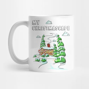 Christmas Log Cabin Winter Scene Gift V2 Mug